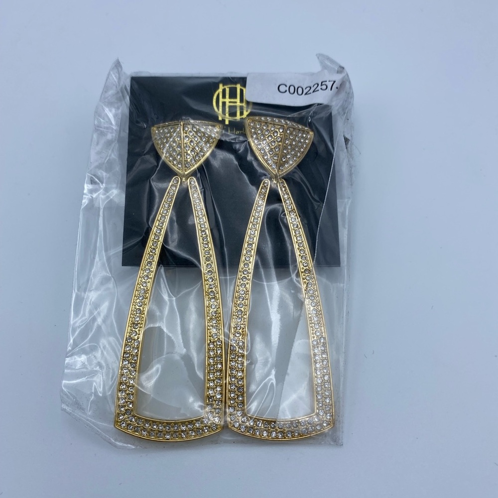House of Harlow 1960 Crystal Door Knocker Earrings